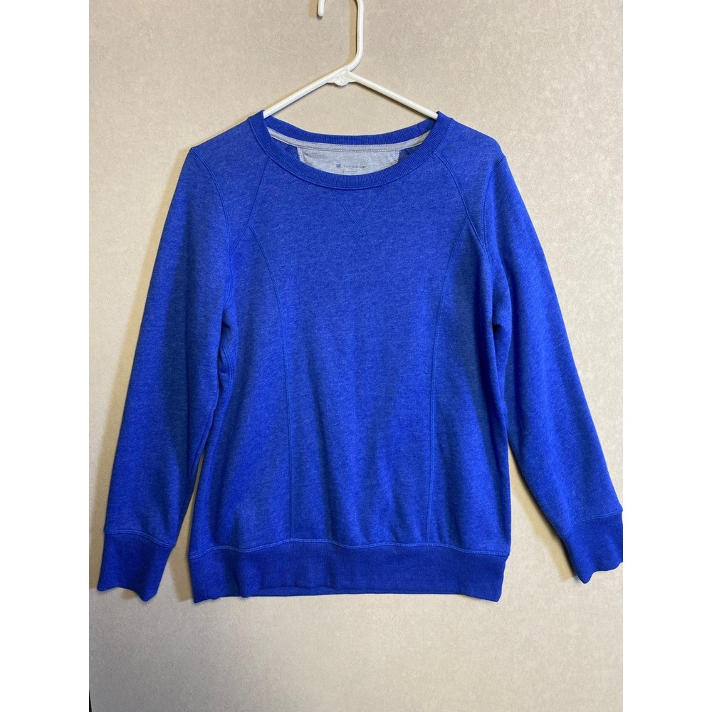 Tek Gear Womens Royal Blue Heather Raglan Crewneck Sweatshirt Princess Seams L